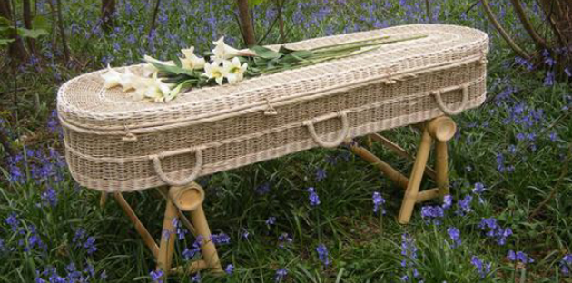 wicker coffin from bewley funeral directors