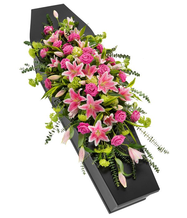 Pink Roses Coffin Sprays