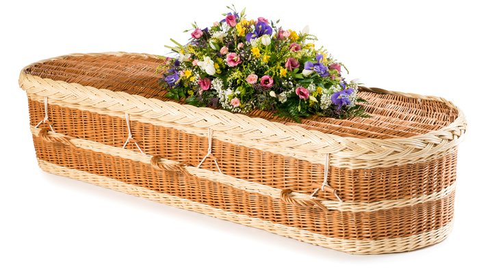 Willow English Round Buff and Natural Coffin